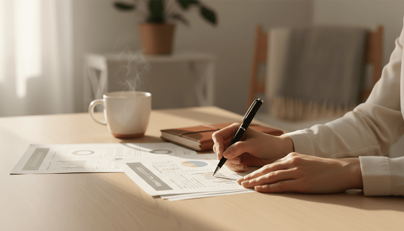 Financial documents on a desk